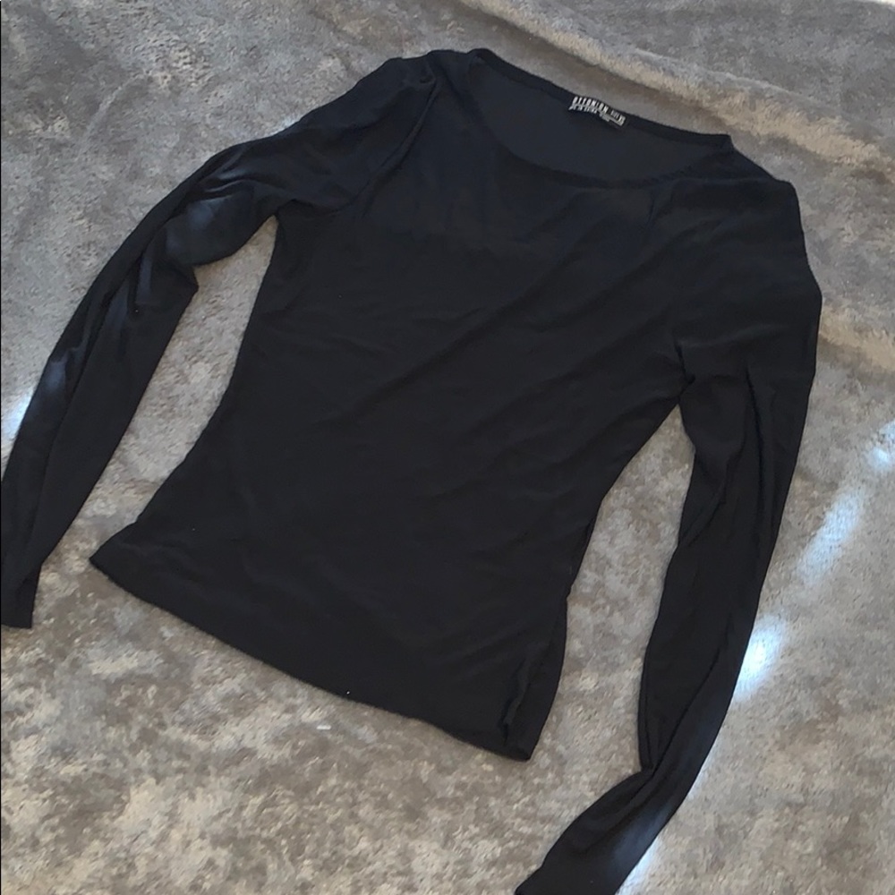 All mesh long sleeve top